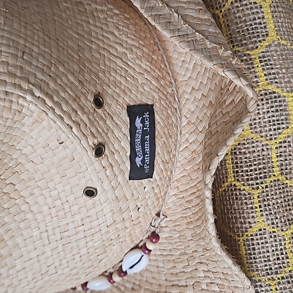 Panama Jack Seashell Straw Beaded Hat - Picture 2 of 5